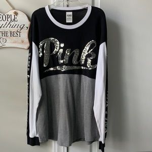 long sleeve top size large by pink